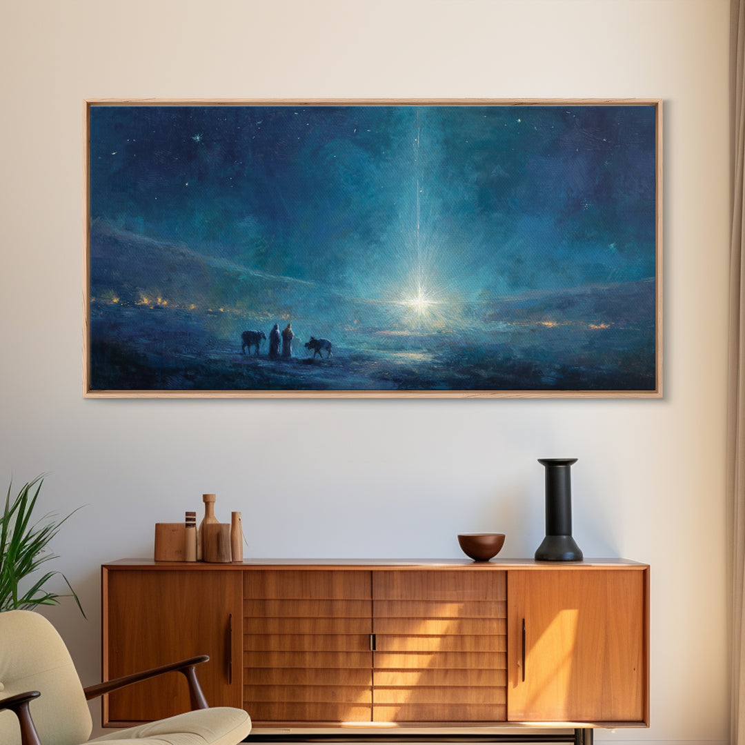 Guiding Star – Framed Canvas Print – Christian Art Canvas – Christian Wall Art – Christian Christmas Art – Modern Christian Art