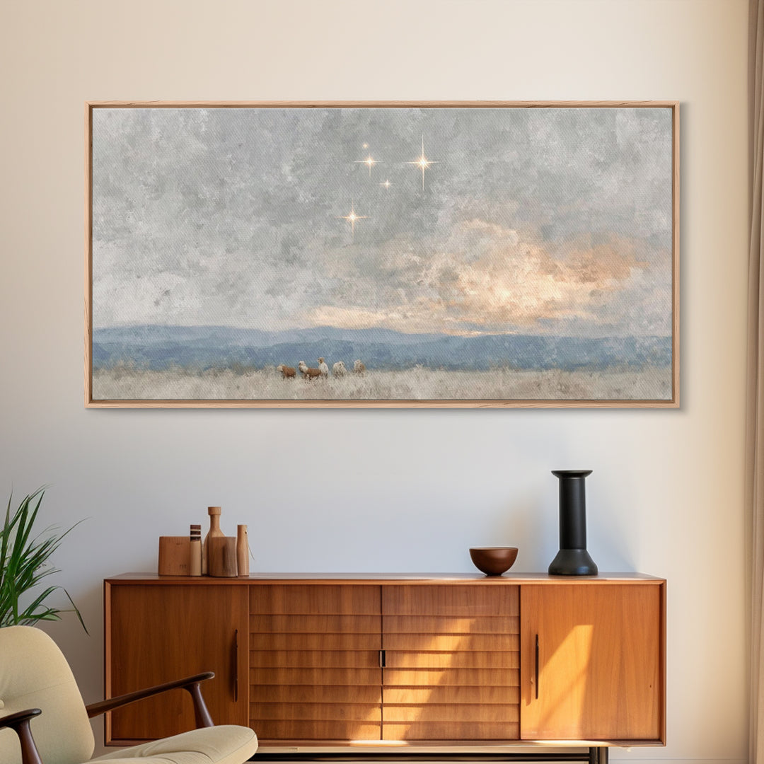 Holy Manger Light – Framed Canvas Print – Christian Wall Art – Christian Art Canvas – Christmas Art – Christian Decor