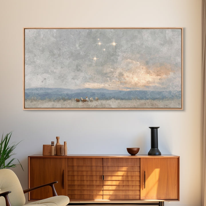 Holy Manger Light – Framed Canvas Print – Christian Wall Art – Christian Art Canvas – Christmas Art – Christian Decor