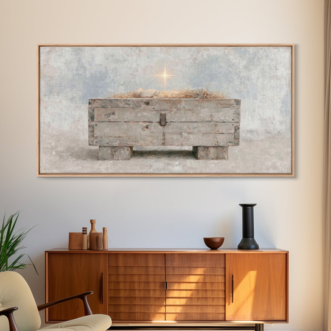 Starlit Promise – Framed Canvas Print – Christian Christmas Art – Christian Wall Art – Christmas Art – Christian Decor