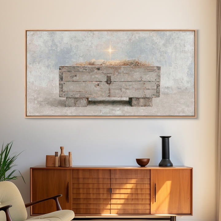 Starlit Promise – Framed Canvas Print – Christian Christmas Art – Christian Wall Art – Christmas Art – Christian Decor
