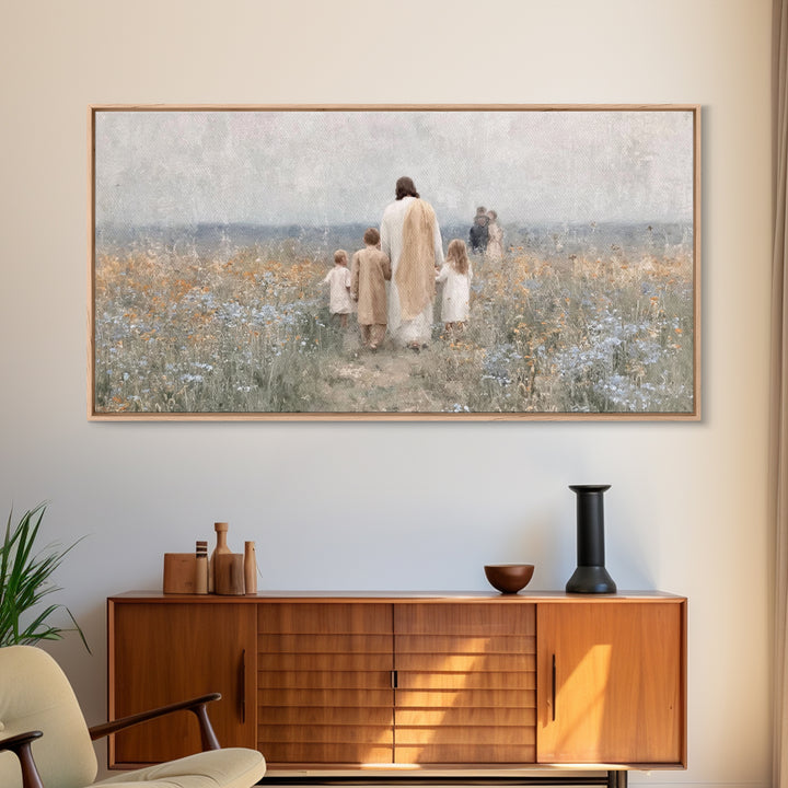 Path Of Blessing – Framed Canvas Print – Christian Art Canvas – Christian Wall Art – Jesus Painting – Vintage Christian Art – Christian Chr