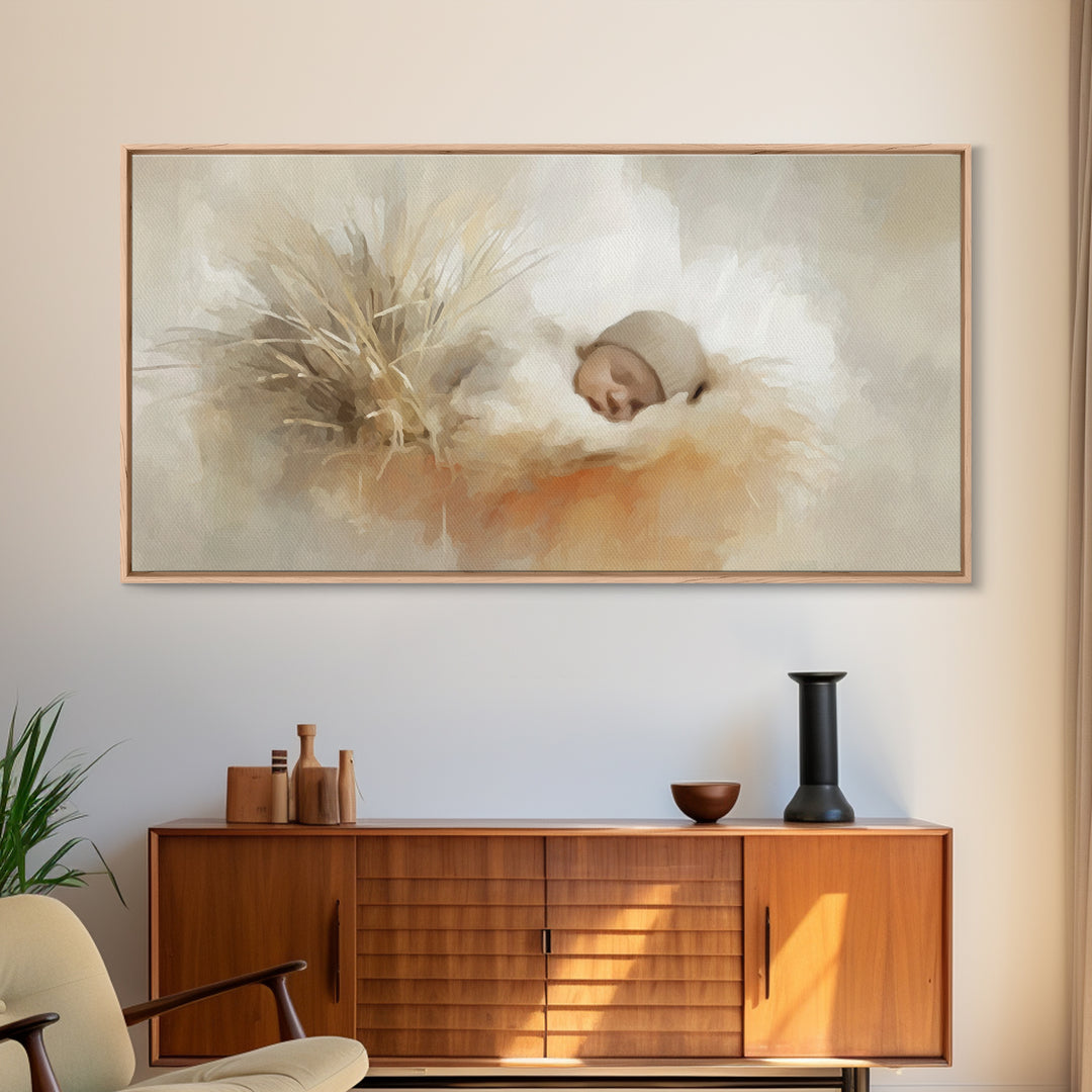 Holy Child – Framed Canvas Print – Christian Christmas Art – Christian Wall Art – Christmas Art Prints – Christian Art Canvas – Christmas D