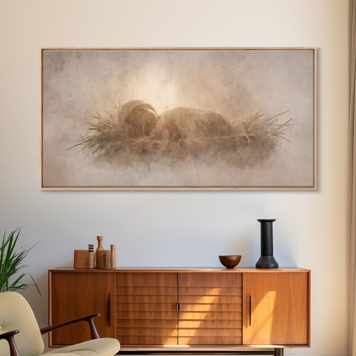 Holy Night Peace – Framed Canvas Print – Christian Christmas Art – Christian Wall Art – Christmas Art Prints – Christian Art Canvas – Chris