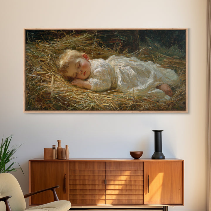 Heavenly Rest – Framed Canvas Print – Christian Christmas Art – Christian Wall Art – Christmas Art Prints – Framed Christmas Art – Christia