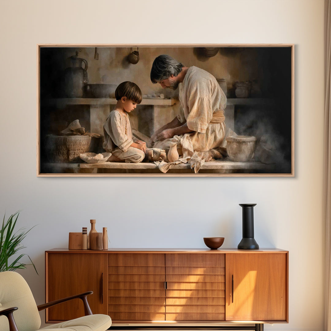 Heavenly Conversation | Framed Canvas Print | Christian Wall Art | Jesus Painting | Christian Art Canvas | Christian Decor | Moody Christia