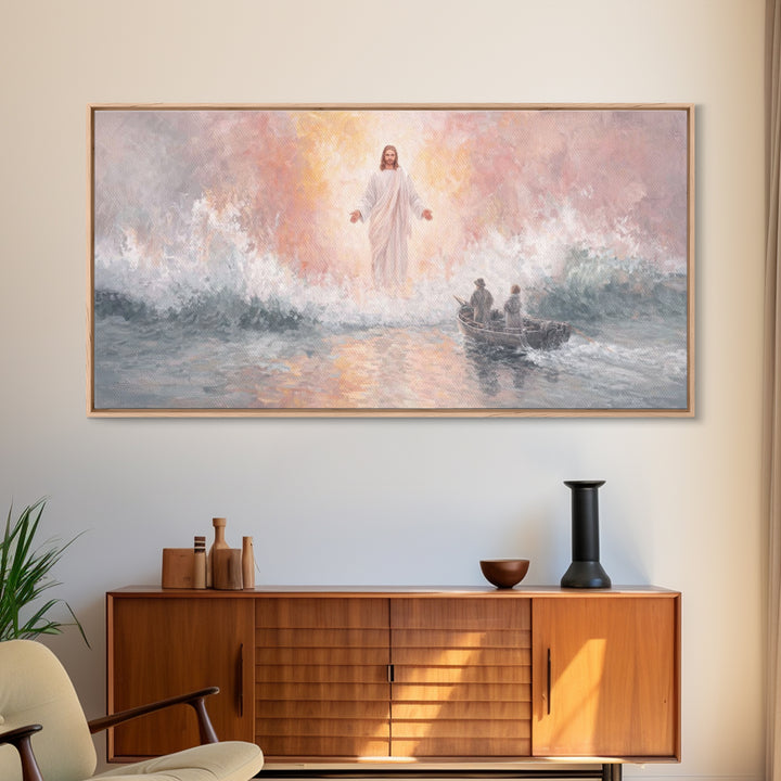 Waves Of Calling | Framed Canvas Print | Jesus Painting | Christian Wall Art | Christian Art Canvas | Christian Decor | Large Christian Art
