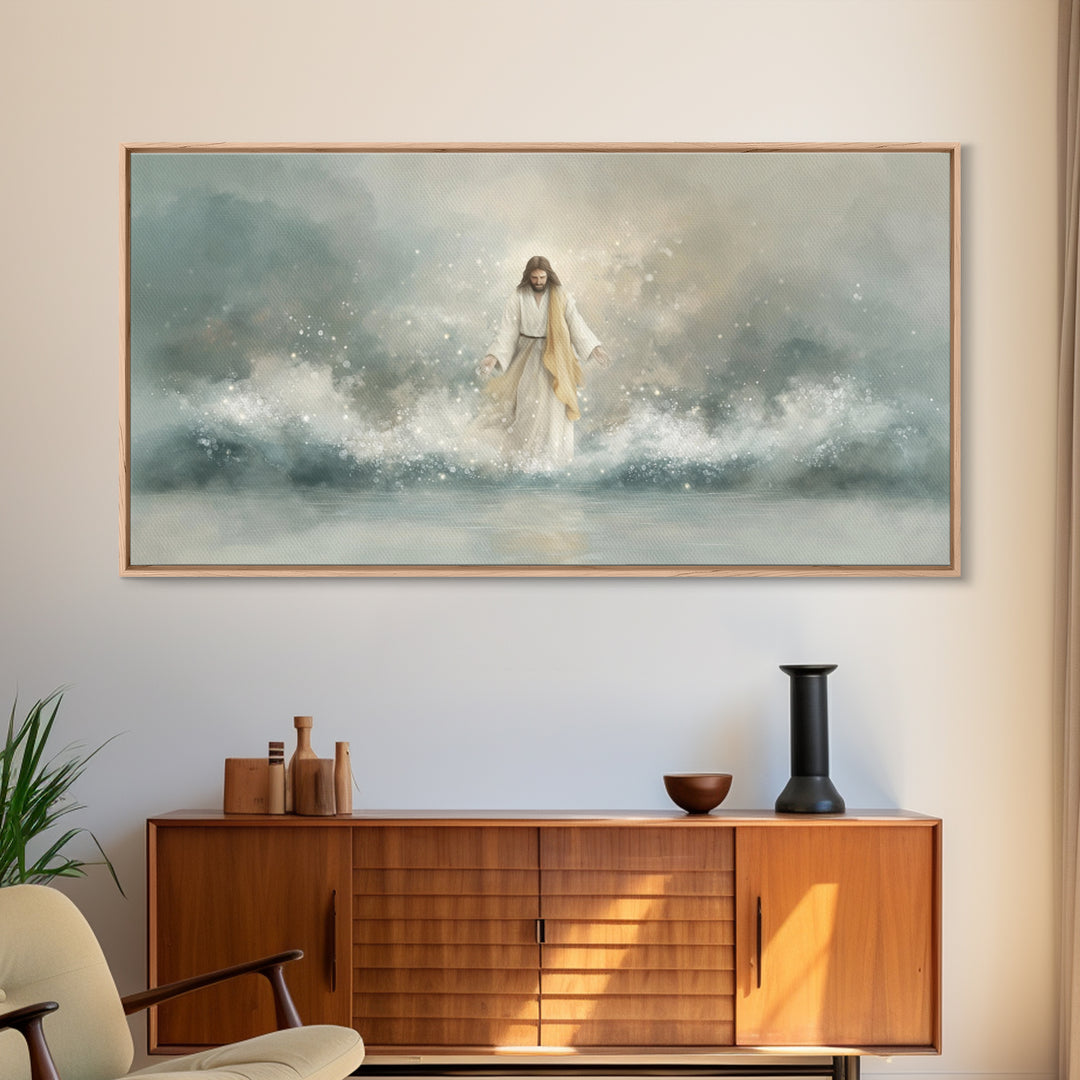 Divine Arrival, Framed Canvas Print, Christian Wall Art, Christian Art Canvas, Jesus Painting, Christian Decor, Christian Christmas Art