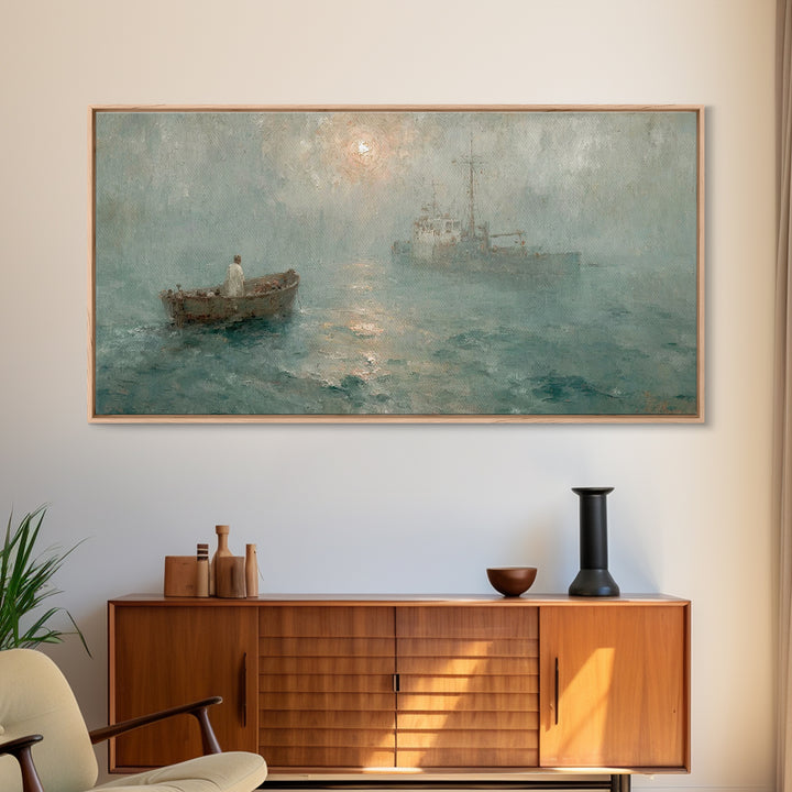 Harbor Of Peace – Framed Canvas Print – Christian Wall Art – Jesus Painting – Christian Art Canvas – Moody Christian Art – Christian Decor