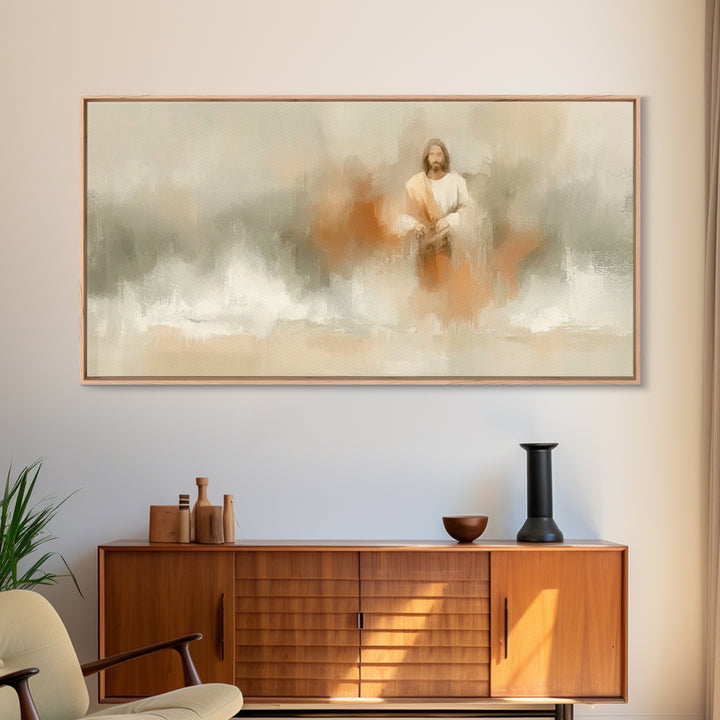 Still Waters Grace – Framed Canvas Print – Christian Art Canvas – Abstract Christian Art – Jesus Painting – Subtle Christian Art – Christia