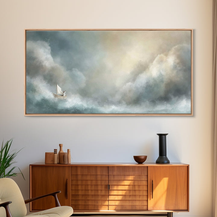 Light Of Rescue – Framed Canvas Print – Christian Wall Art – Jesus Painting – Large Christian Art – Modern Christian Painting – Christmas A