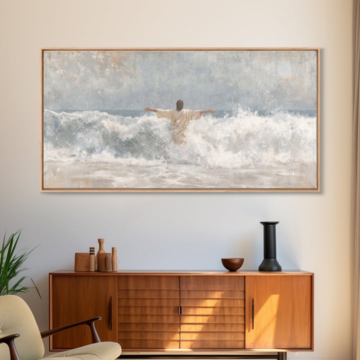 Radiant Messiah – Framed Canvas Print – Christian Art Print – Christian Christmas Art – Jesus Painting – Vintage Christian Art – Christian