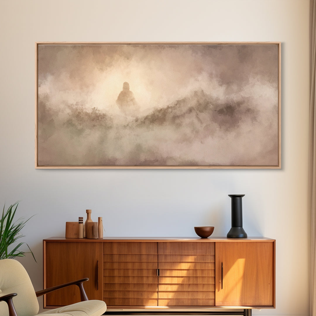 Eternal Shoreline – Framed Canvas Print – Christian Art Canvas – Moody Christian Art – Jesus Painting – Christian Wall Art – Christmas Chri