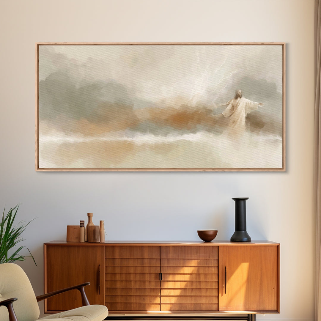 Stormlight Promise | Framed Canvas Print | Jesus Canvas Art | Christian Wall Art | Modern Christian Art | Christian Art Print | Christian C