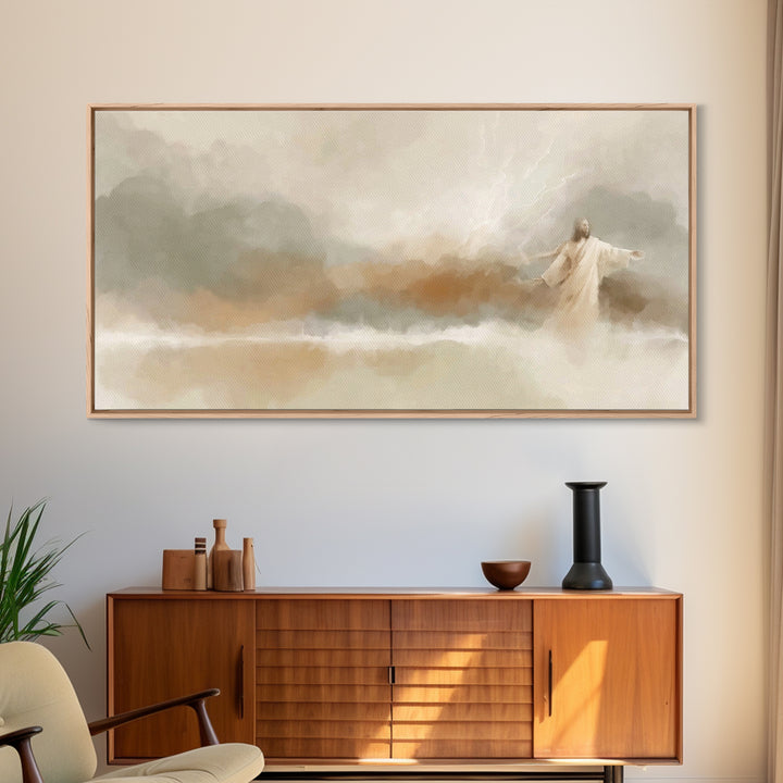 Stormlight Promise | Framed Canvas Print | Jesus Canvas Art | Christian Wall Art | Modern Christian Art | Christian Art Print | Christian C