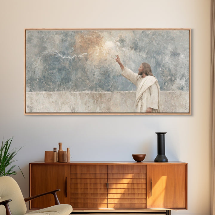 Heaven’s Command – Framed Canvas Print – Christian Art Canvas – Jesus Painting – Abstract Christian Art – Christian Wall Art – Christian De