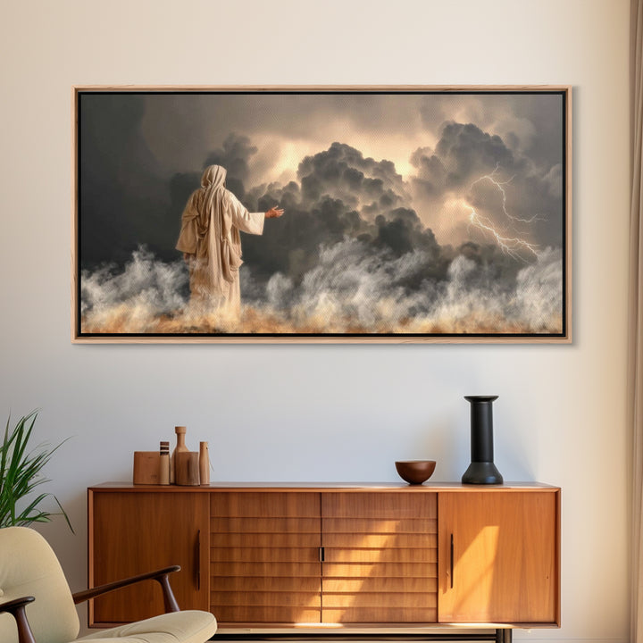 Thunder Of Glory – Framed Canvas Print – Jesus Art Print – Christian Wall Art – Christian Art Canvas – Moody Christian Art – Christian Chri