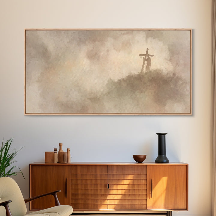 Path Of Mercy – Framed Canvas Print – Christian Wall Art – Jesus Painting – Christian Art Canvas – Moody Christian Art
