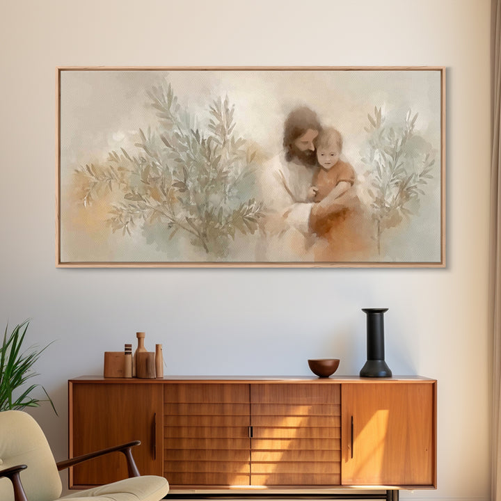 Child Of Light – Framed Canvas Print – Christian Wall Art – Jesus Christmas Art – Christian Art Work – Subtle Christian Paintings