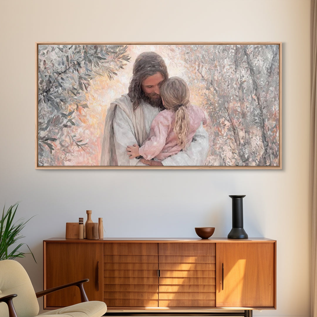Garden Of Light – Framed Canvas Print – Jesus Painting – Christian Art Canvas – Christian Wall Art – Subtle Christian Art