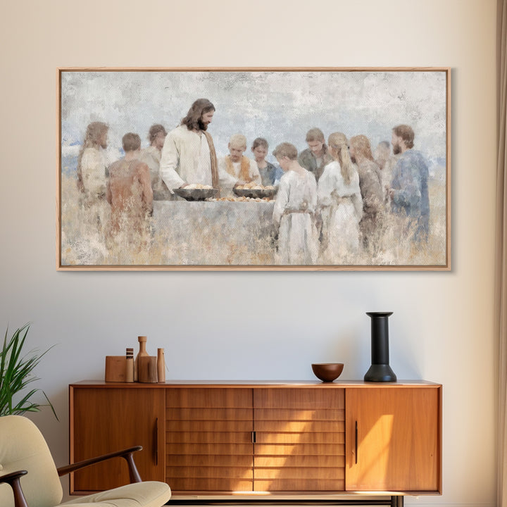 Loaves Of Hope | Framed Canvas Print | Christian Art Canvas | Jesus Wall Art | Christian Painting | Christian Art Gift