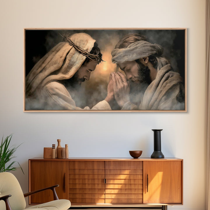 Crown of Mercy – Framed Canvas Print – Christian Wall Art – Jesus Painting – Christian Art Canvas – Christmas Art