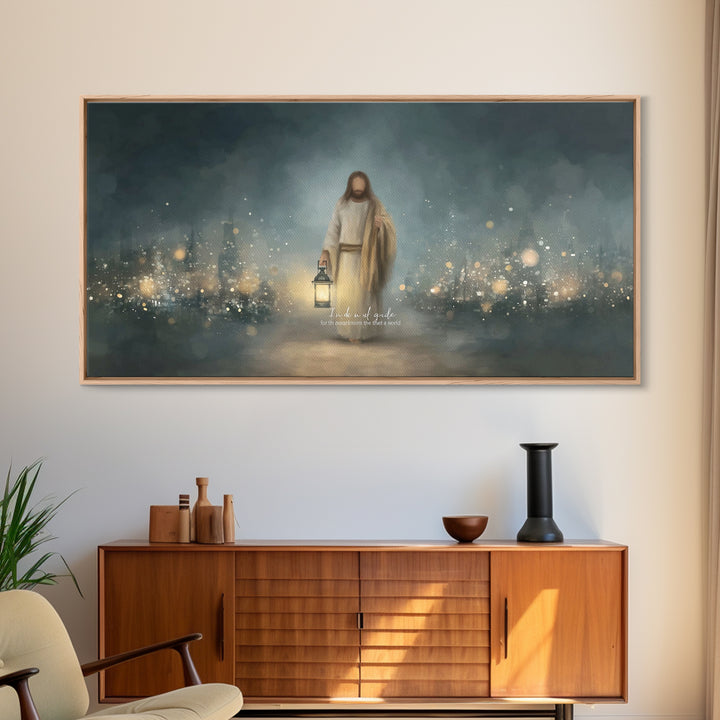 Light of Hope – Framed Canvas Print – Christian Wall Art – Christian Art Canvas – Jesus Painting – Christmas Art