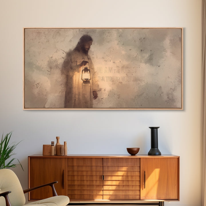 Everlasting Light – Framed Canvas Print – Christian Art Canvas – Jesus Painting – Christian Wall Art – Christmas Art