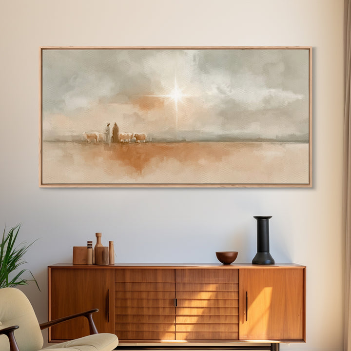 Bethlehem Morning Light, Framed Canvas Print, Christian Wall Art, Christian Art Canvas, Christmas Art, Christian Christmas Decor, Jesus Chr