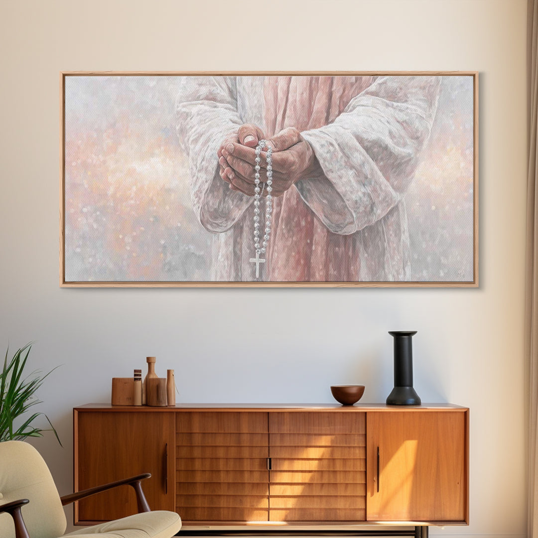 Merciful Hands | Framed Canvas Print | Christian Wall Art | Christian Art Canvas | Christian Decor | Christian Art Gift | Modern Christian