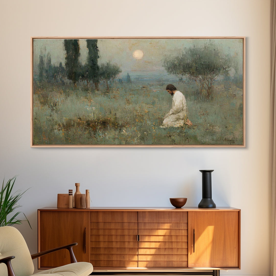 Childlike Faith – Framed Canvas Print – Christian Wall Art – Jesus Painting – Christian Art Work – Modern Christian Art – Christian Christm