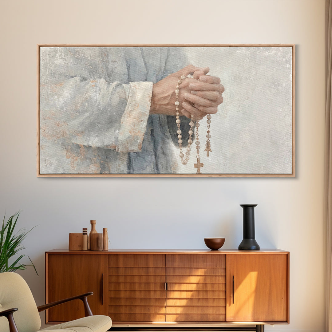 Hands Of Mercy – Framed Canvas Print – Christian Wall Art – Christian Art Canvas – Christian Decor – Modern Christian Art – Christian Art G