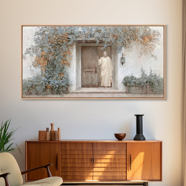 Welcoming Grace – Framed Canvas Print – Jesus Painting – Christian Art Canvas – Christian Wall Art – Subtle Christian Art – Christian Gift