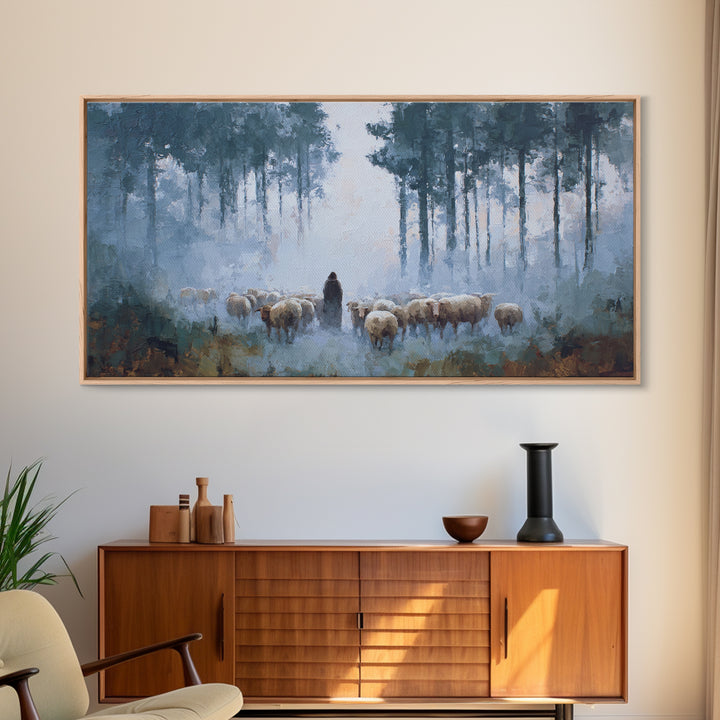 Shepherd’s Path – Framed Canvas Print – Christian Wall Art – Christian Art Canvas – Jesus Painting – Moody Christian Art – Christian Gift I