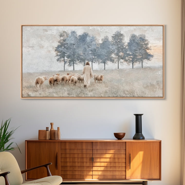 Field Of Peace – Framed Canvas Print – Christian Wall Art – Jesus Painting – Christian Art Canvas – Subtle Christian Art – Christmas Art Fr