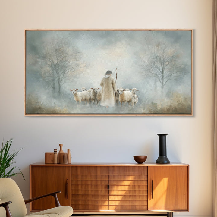 Forest of Stillness – Framed Canvas Print – Christian Wall Art – Christian Art Canvas – Jesus Painting – Moody Christian Art – Christmas Ar
