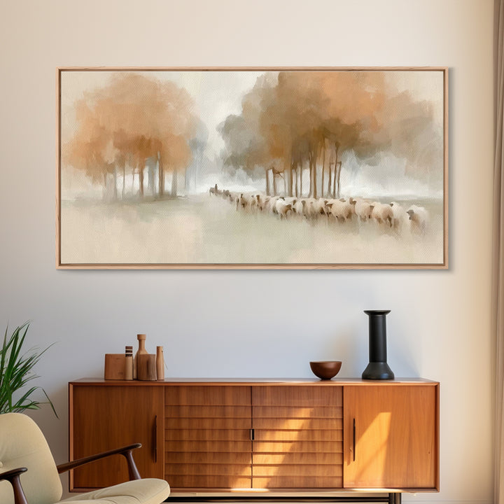 Quiet Meadow Hope | Framed Canvas Print | Christian Art Canvas | Jesus Painting | Minimalist Christian Art | Christian Wall Art | Christmas