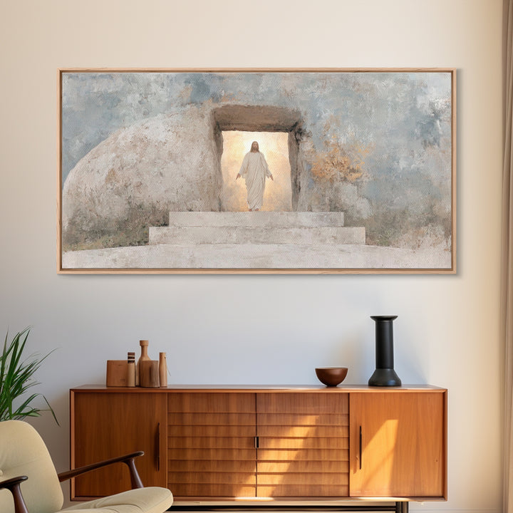 Dawn of Glory, Framed Canvas Print, Christian Wall Art, Christian Art Canvas, Jesus Painting, Large Christian Art, Christian Decor