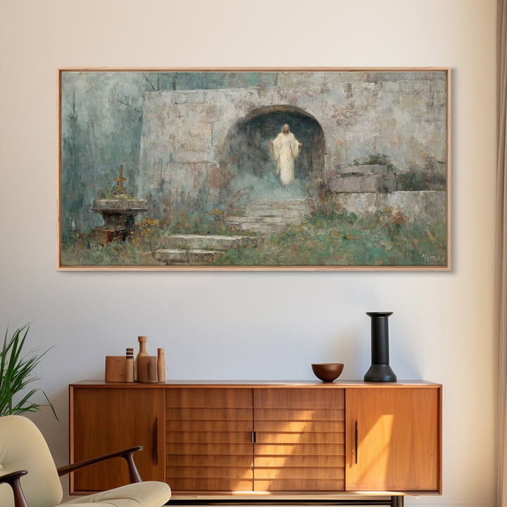 Stone Passage – Framed Canvas Print – Christian Art Canvas – Christian Wall Art – Jesus Painting – Modern Christian Art – Christian Decor