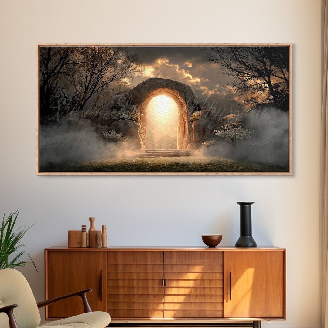 Risen Hope – Framed Canvas Print – Christian Wall Art – Christian Art Canvas – Jesus Painting – Christian Decor – Christian Christmas Art