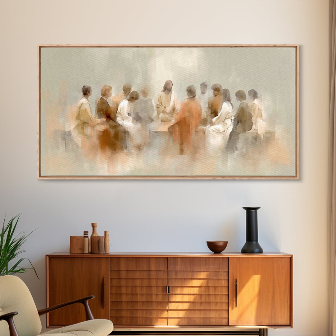 Table Of Light | Framed Canvas Print | Christian Art Canvas | Christian Wall Art | Jesus Painting | Minimalist Christian Art | Christian De