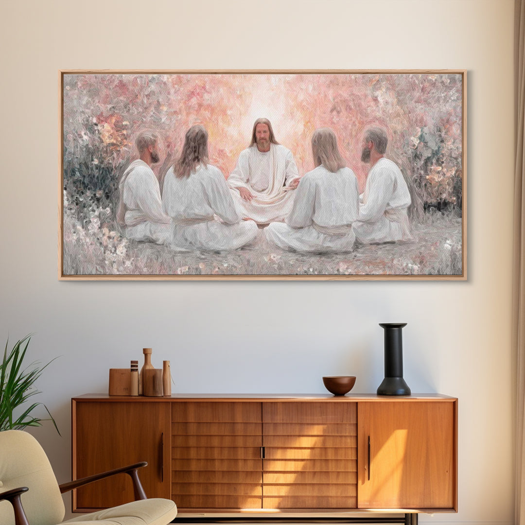Garden Teaching – Framed Canvas Print – Christian Art – Christian Wall Art – Jesus Painting – Subtle Christian Art – Christian Art Canvas