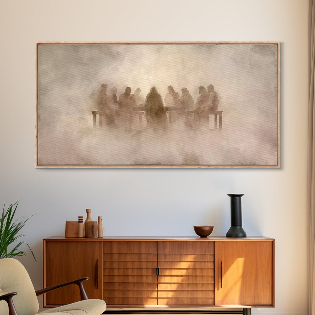 Sacred Supper | Framed Canvas Print | Christian Wall Art | Christian Art Canvas | Jesus Painting | Modern Christian Painting | Christian Gi