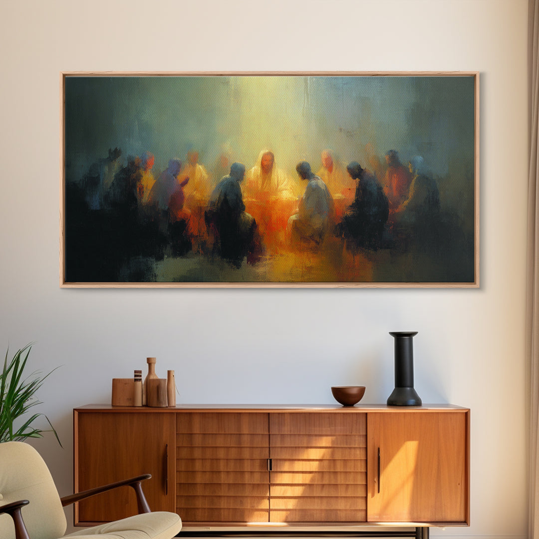 Midnight Supper – Framed Canvas Print – Christian Wall Art – Jesus Painting – Christian Art Canvas – Christian Decorations – Christian Art
