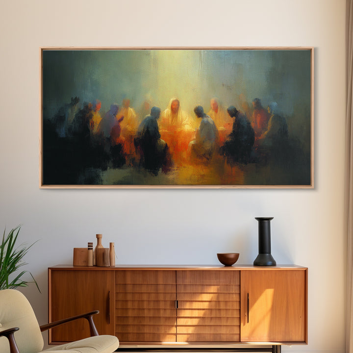 Midnight Supper – Framed Canvas Print – Christian Wall Art – Jesus Painting – Christian Art Canvas – Christian Decorations – Christian Art