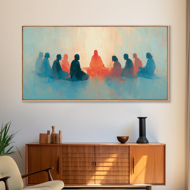 Upper Room Glow | Framed Canvas Print | Christian Art Canvas | Christian Wall Art | Jesus Painting | Moody Christian Art | Christian Gift