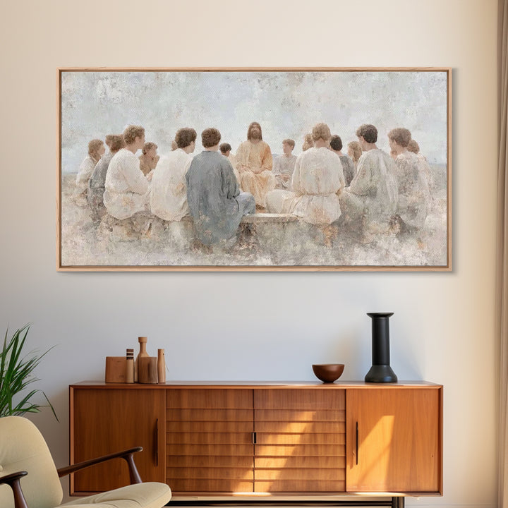 Mountain Sermon – Framed Canvas Print – Christian Art Canvas – Christian Wall Art – Jesus Painting – Christian Gift Ideas – Christian Art