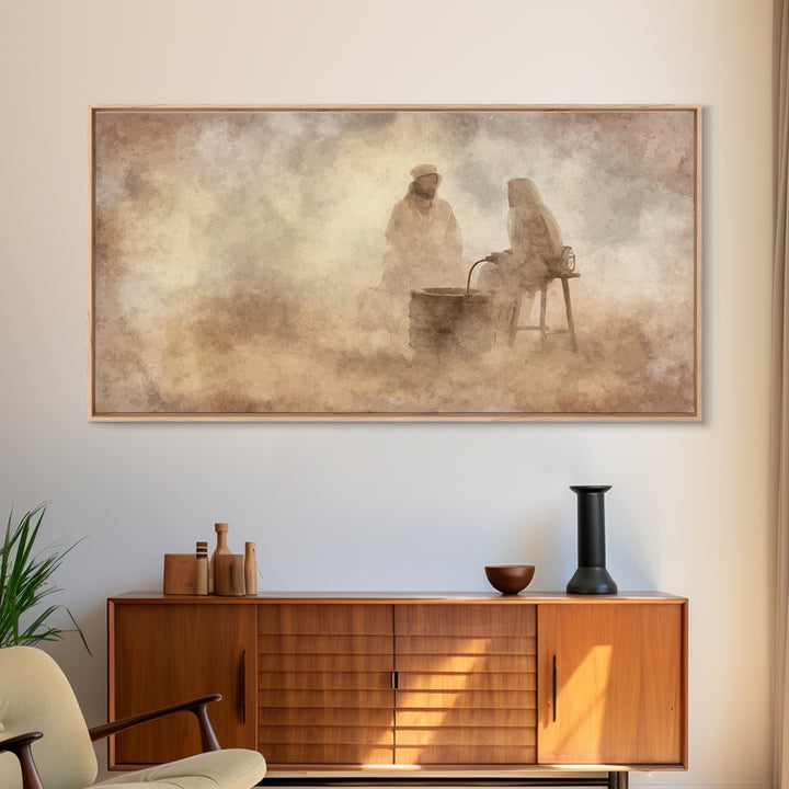 Living Waters Grace – Framed Canvas Print – Christian Wall Art – Jesus Painting – Christian Art Canvas – Christian Decor – Christian Gift I