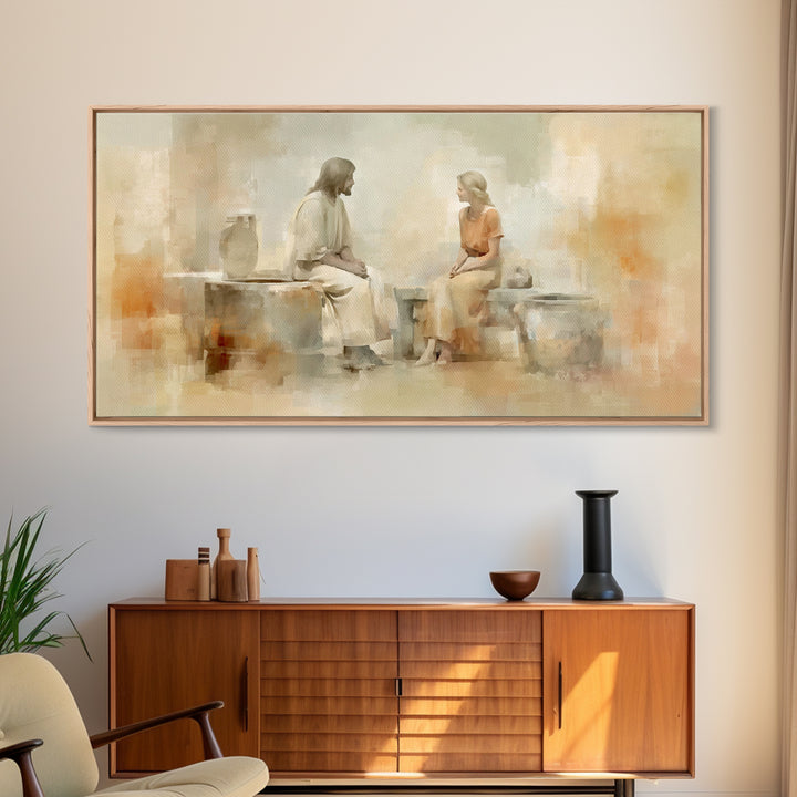 Haven Of Peace | Framed Canvas Print | Christian Wall Art | Jesus Painting | Christian Art Canvas | Minimalist Christian Art | Christian De