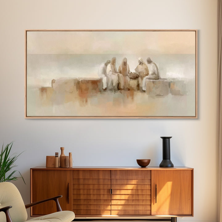 Gathered In Faith | Framed Canvas Print | Christian Art Canvas | Christian Painting | Subtle Christian Art | Christian Wall Art | Christian